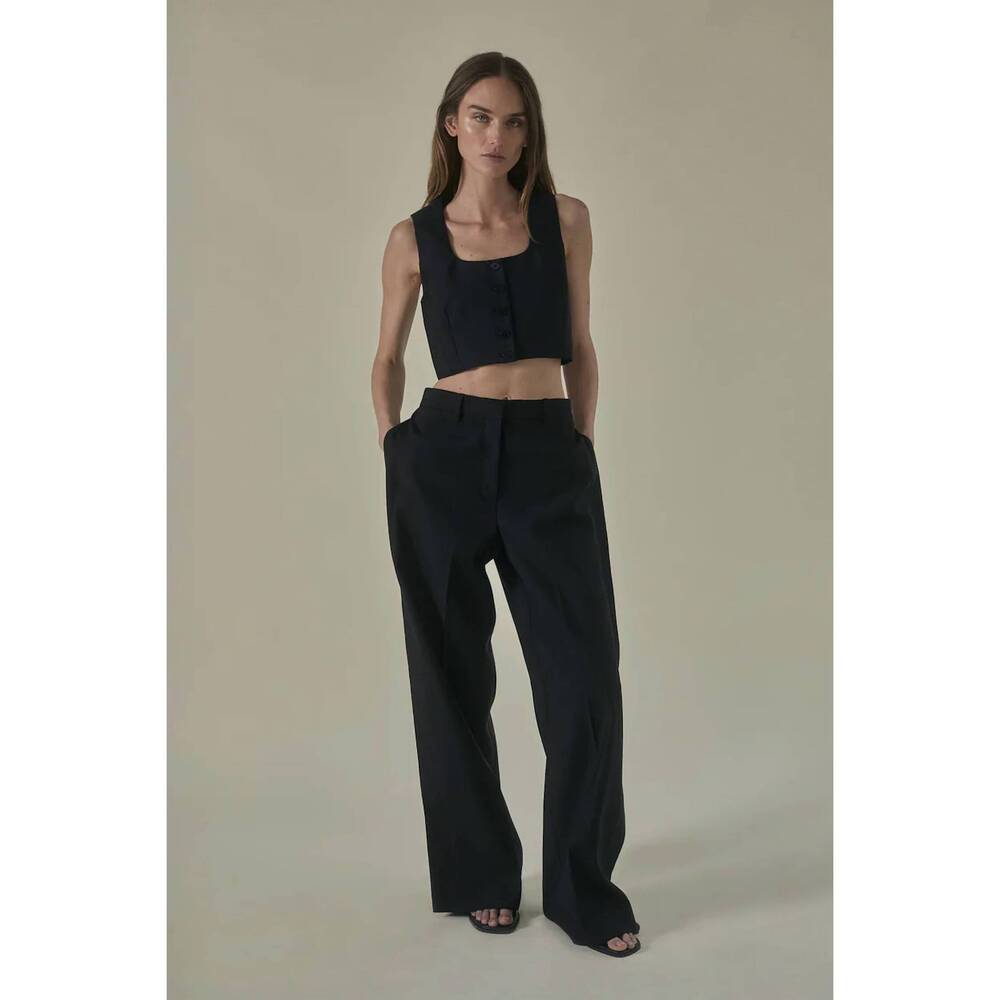 NEW HEIRLOME valentina silk faille pant in black